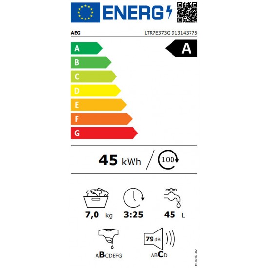 AEG LTR7E373G Πλυντήριο Ρούχων Άνω Φόρτωσης 7kg με Ατμό 1300 Στροφών ,ProSteam,ProSense,SoftPlus,ÖKOInverter