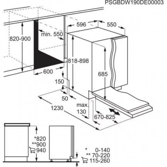 AEG FSE94848P ΠΙΑΤΩΝ ΠΛΗΡΩΣ ΕΝΤΟΙΧΙΖΟΜΕΝΟ 60CM  14 σερβίτσια , inverter,SMART,COMFORTLIFT®,QUICKSELECT ΜΕ WI-FI,Extra Silent, GlassCare, XtraPower,