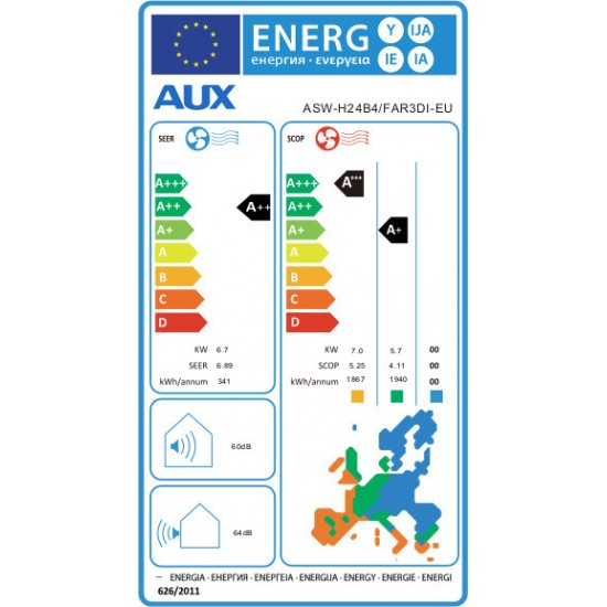 AUX Freedom ASW-H24B4 / FAR3DI-EU White Κλιματιστικό Τοίχου 24.000BTU