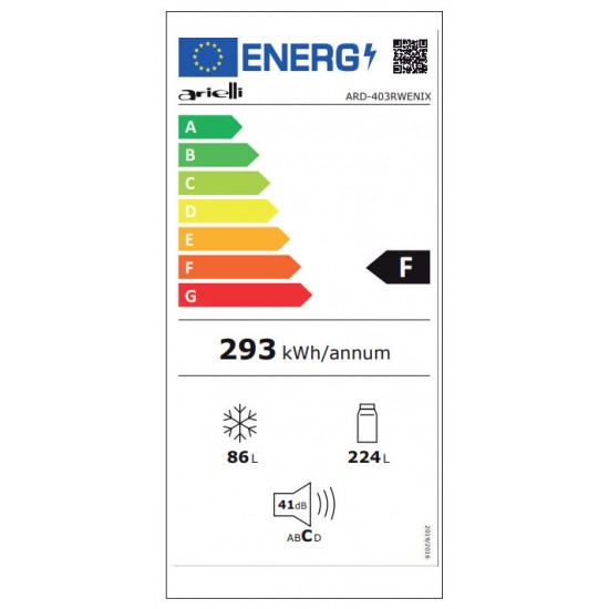 ARIELLI ARD-403RWENIX Ψυγειοκαταψύκτης ΙΝΟΧ NoFrost Υ188xΠ59.5xΒ63εκ. 