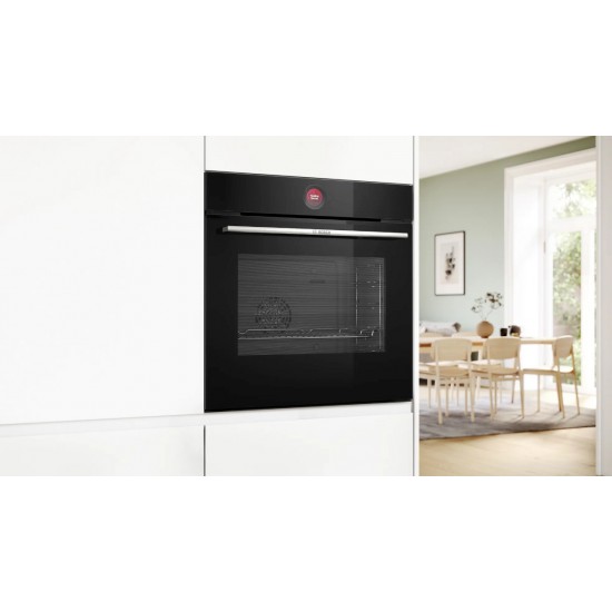 Bosch HBG7541B1 Φούρνος ,  Air Fry και Home Connect , 71lt Μαύρος , 14 τρόποι λειτουργίας, Eco Clean Direct full:Easy Clean®, SoftClose, SoftOpen,HomeConnect,Βοηθός φούρνου με φωνητικό έλεγχο.