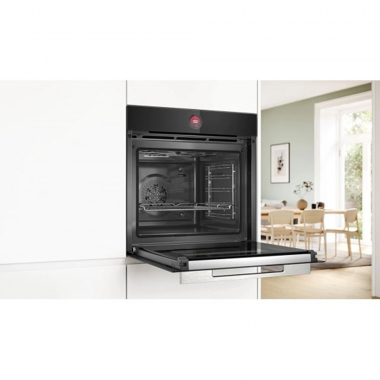 Bosch HBG7742B1 Φούρνος , HomeConnect ,71lt Μαύρος,(Πυρόλυση) +Easy Clean®,Air Fry,SoftClose, SoftOpen,Βοηθός φούρνου με φωνητικό έλεγχο.