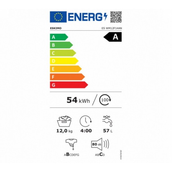 Eskimo ES WM12F14AΝ Πλυντήριο Ρούχων 12kg με Ατμό 1400 Στροφών  ,BLDC Inverter μοτέρ (Brushless DC)