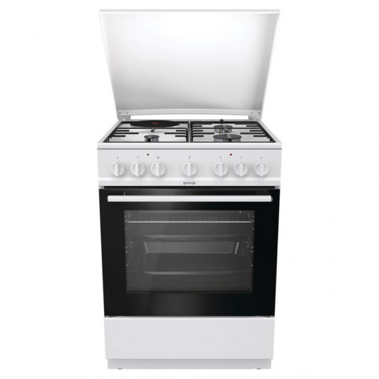 Gorenje GK6B41WD Κουζίνα 71lt με Εστίες Φυσικού Αερίου Π60εκ. Λευκή 740971,9 τρόποι λειτουργίας:AquaClean