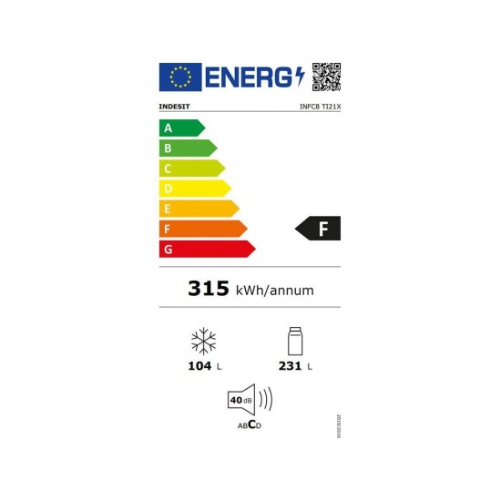 Indesit INFC8 TI21X Ψυγειοκαταψύκτης (335lt) Inox NoFrost (191.2x59.6x67.8)