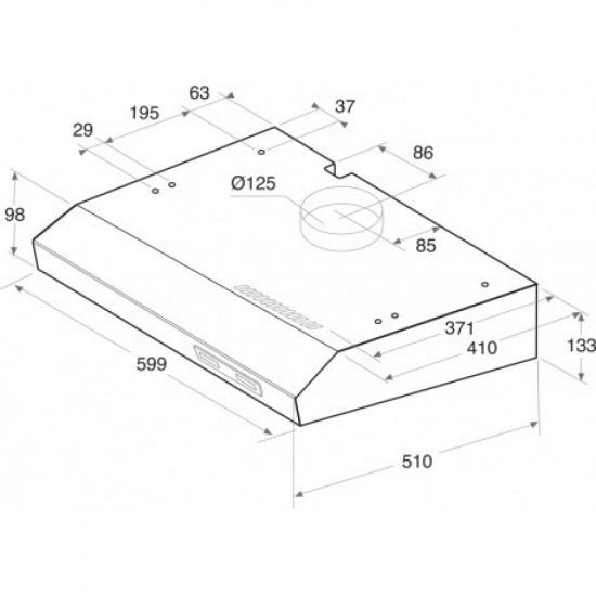 Indesit ISLK 66F LS W Ελεύθερος Απορροφητήρας 60cm Λευκός (13,2 x 59,9 x 51 εκ) 208 m3/h 1m 115W