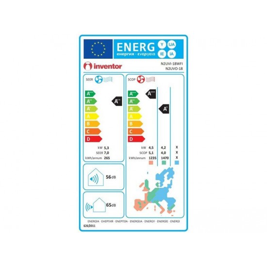 Inventor Neo 2 N2UVI-18WFI/N2UVO-18 Κλιματιστικό Inverter 18000 BTU A++/A+++ ,Ultraviolet Τύπου C & Ιονιστής και WiFi