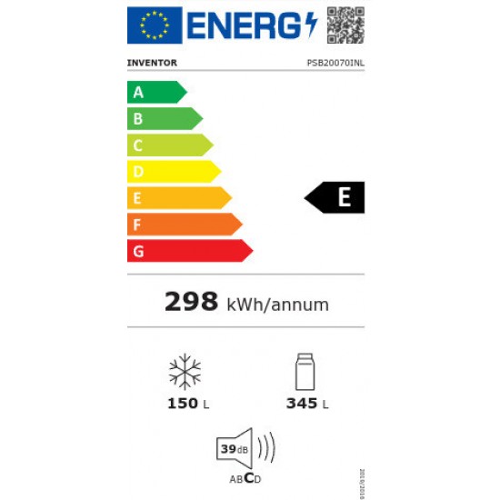 Inventor PSB20070INL Ψυγειοκαταψύκτης 495lt Full No Frost Υ200xΠ70.8xΒ69.4cm Inox