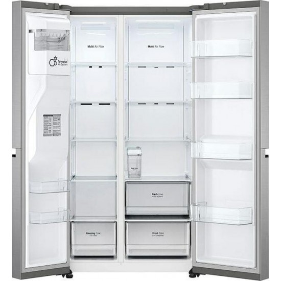 LG GSLV51PZXM Ψυγείο Ντουλάπα inox,635lt Total NoFrost Υψ179xΠλ91.3xΒαθ73.5εκ.,Eσωτερικό παγούρι,Παροχή νερού ,Smart Inverter Compressor™