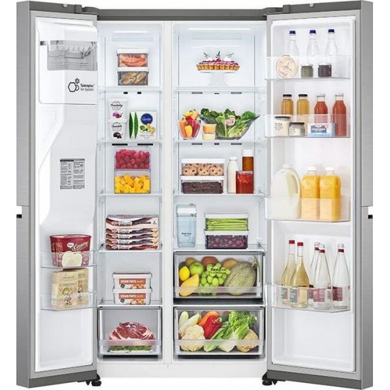 LG GSLV51PZXM Ψυγείο Ντουλάπα inox,635lt Total NoFrost Υψ179xΠλ91.3xΒαθ73.5εκ.,Eσωτερικό παγούρι,Παροχή νερού ,Smart Inverter Compressor™