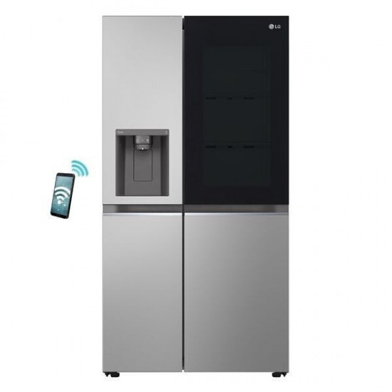 LG GSGV80PYLL Ψυγείο Ντουλάπα 635lt Total NoFrost Υ179xΠ91.3xΒ73.5cm Inox,InstaView ThinQ,InstaView Door-in-Door.,LinearCooling,DoorCooling+