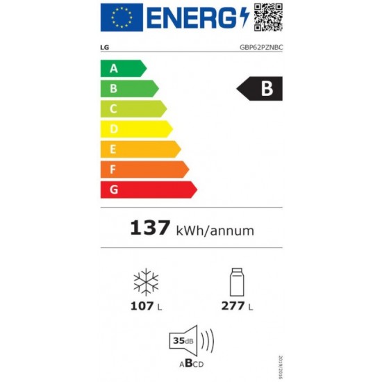 LG GBP62PZNBC Ψυγειοκαταψύκτης 384lt Total NoFrost Υ203xΠ59.5xΒ67.5εκ. Inox