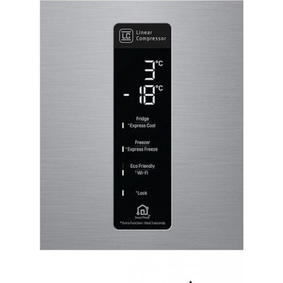 LG GBF567PZCMB Ψυγειοκαταψύκτης (500lt) Platinum Silver,Α++ ,υψ185,0xπλ70,5xβ74,,SmartThinQ™ (Wi-Fi),Full No Frost 