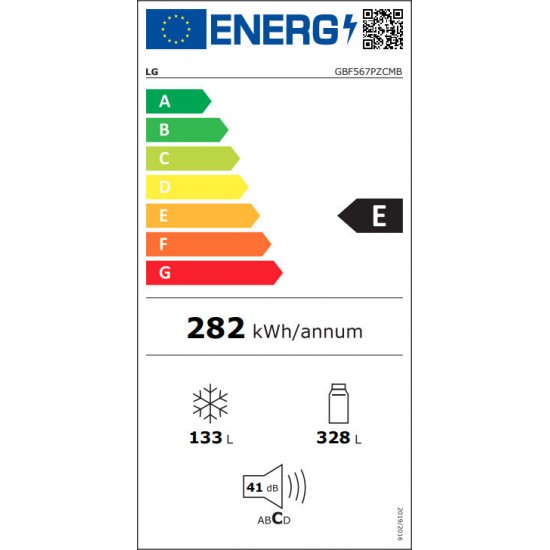 LG GBF567PZCMB Ψυγειοκαταψύκτης (500lt) Platinum Silver,Α++ ,υψ185,0xπλ70,5xβ74,,SmartThinQ™ (Wi-Fi),Full No Frost 