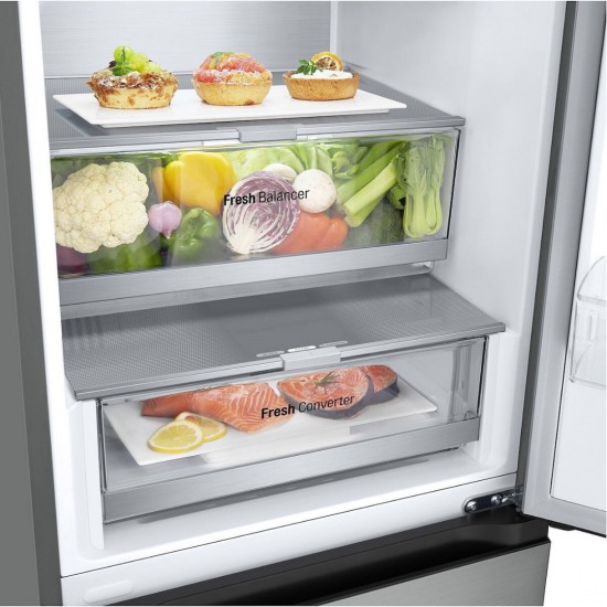 LG GBV7280DPY Ψυγειοκαταψύκτης INOX,387lt Full No Frost Υψ203cmxΠλ59.5cmxΒ68.2cm ,Multi Air Flow,NatureFRESH