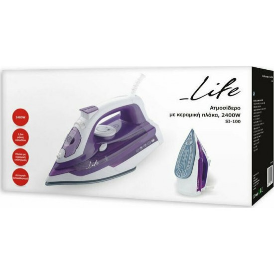 Life SI-100 Silky Purple Σίδερο Ατμού (320ml) 2400W