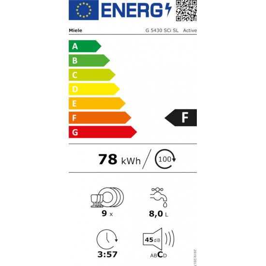 Miele G 5430 SCi SL Εντοιχιζόμενο Πλυντήριο Πιάτων Active cleanSteel,EcoPower,QuickPowerWash