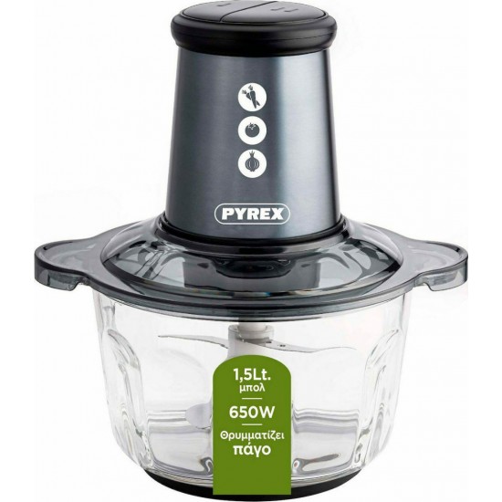 Pyrex SΒ-224 Πολυκόπτης Multi 650W με Δοχείο 1.5lt,  4 ανοξείδωτα μαχαίρα