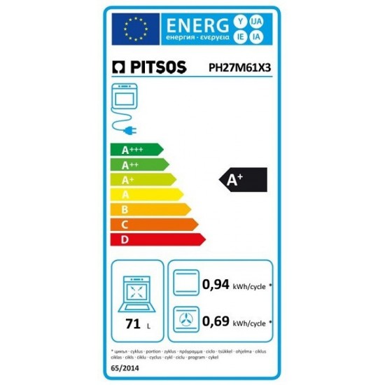 Pitsos DSS61I01 Πλυντήριο Πιάτων με Wi-Fi για 10 Σερβίτσια Π45cm Inox,Eco Motor - κινητήραςBLDC,Home Connect,Τρίτο καλάθι