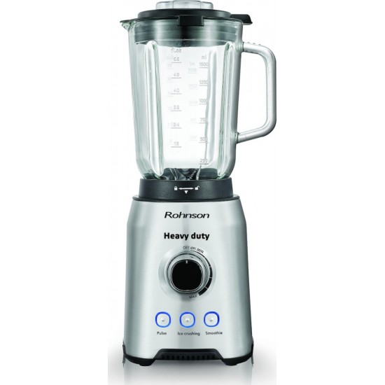 Rohnson R-583 Μπλέντερ για Smoothies με Γυάλινη Κανάτα 1.5lt 1400W Inox