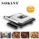 Sokany KJ-202 ,INOX σωμα ,2000w,για 4 τοστ,με ισιες αντικολλ. πλακες