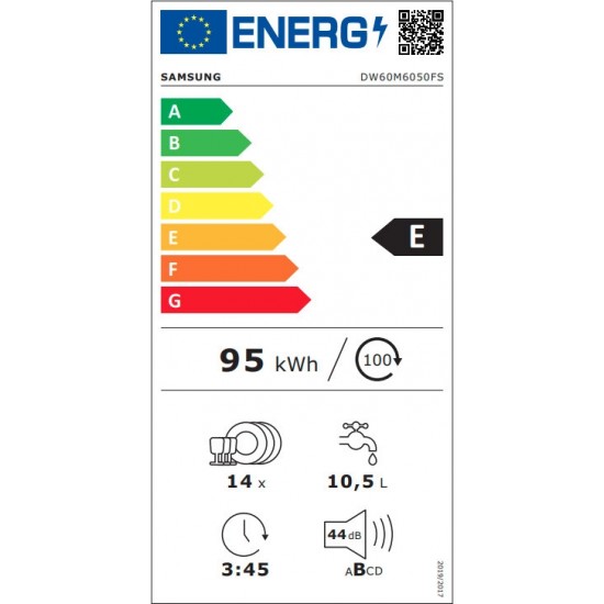 Samsung DW60M6050FS Ελεύθερο Πλυντήριο Πιάτων για 14 Σερβίτσια ,A++,Προγράμματα 7,Π60x Inox