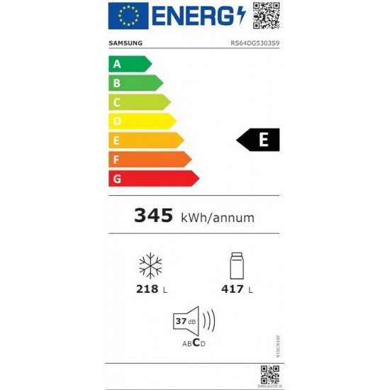 Samsung RS64DG5303S9/EF Ψυγείο 635lt No Frost Υ178xΠ91.2xΒ71.6cm Inox,ΕΣΩΤΕΡΙΚΟ ΠΑΓΟΥΡΙ ,All Around Cooling, WiFi / SmartThings