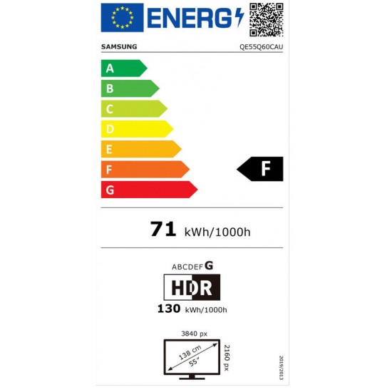 Samsung QE55Q60C,Smart Τηλεόραση 55" 4K UHD QLED HDR (2023),Quantum Dot,Φωνητικές Εντολές