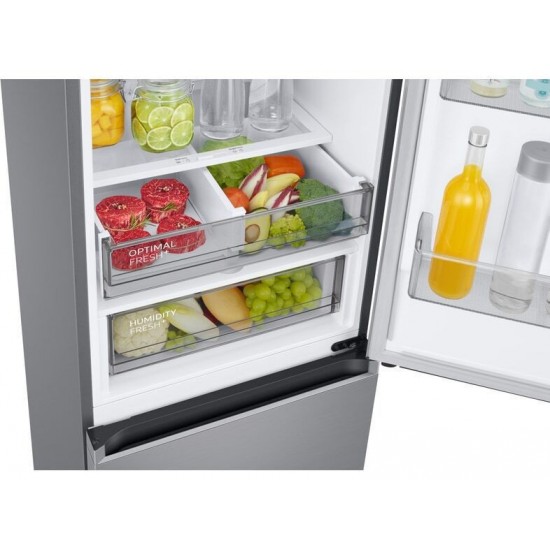 Samsung RB38C776DS9/EF Ψυγειοκαταψύκτης INOX 390lt Total NoFrost Υ203xΠ59.5xΒ65.8cm ,SmartThings AI Energy Mode,All-Around Cooling,Ενσωματωμένο Wi-Fi