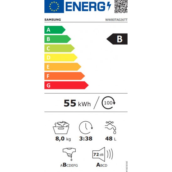 Samsung WW80TA026TT/LE Πλυντήριο Ρούχων με Ατμό (8kg) 1200rpm