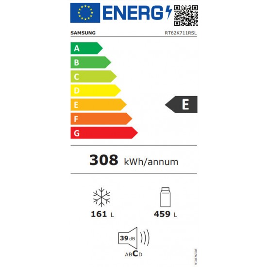 Samsung RT62K711RSL/ES Δίπορτο Ψυγείο , FULL NO FROST ,πλ83.6 x υψ186.2 x βαθ78.8 mm  Συμπιεστής Digital Inverter, twin Cooling Plus ,Wi-Fi