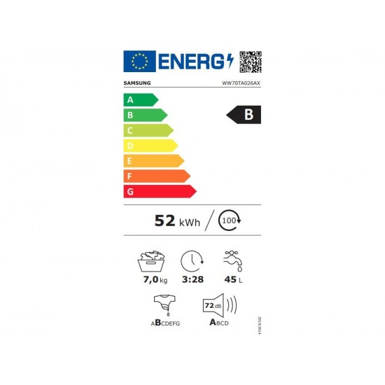 Samsung WW70TA026AX/LE Πλυντήριο Ρούχων (7kg) 1200rpm