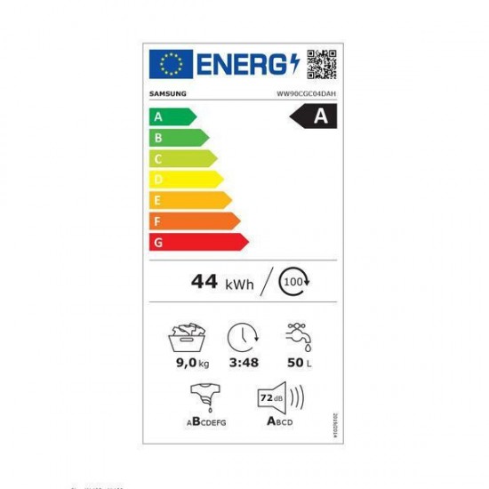 Samsung WW90CGC04DAHLE Πλυντήριο Ρούχων 9kg ,ατμου,1400 Στροφών,Ecobubble,WiFi ,