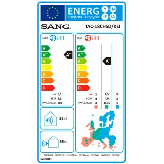 Sang TAC-18CHSD/KEI Κλιματιστικό Inverter 18000 BTU A++/A+