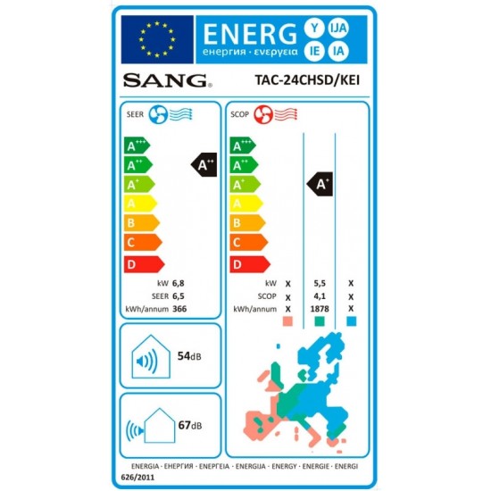 Sang TAC-24CHSD/KEI Κλιματιστικό Inverter 24000 BTU A++/A+