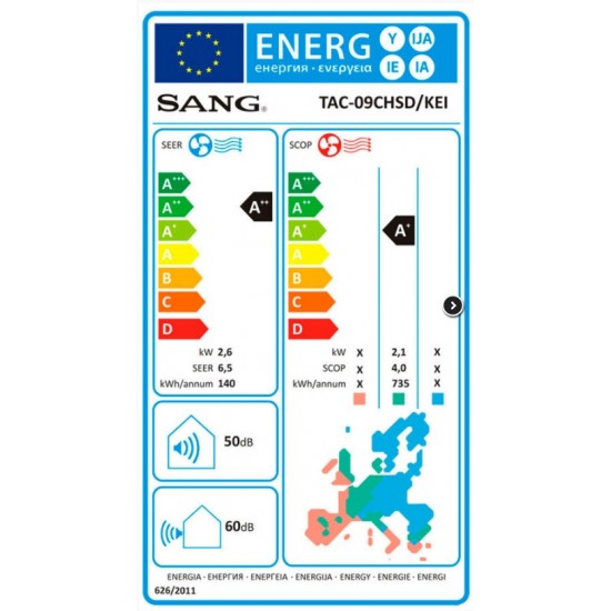 SANG TAC-09CHSD/KEI Κλιματιστικό inverter 9000 BTU