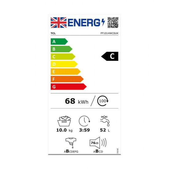 TCL FF1014WA0 Πλυντήριο Ρούχων 10kg 1400 Στροφών,BLDC Κινητήρας Inverter,(Alergy Care)