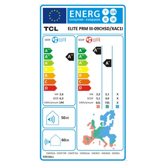 TCL Elite ΙΙI PRM-09CHSD (3) Κλιματιστικό Τοίχου 9.000BTU