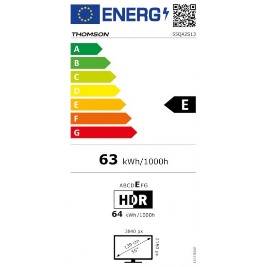 Thomson 55QA2S13 HDR Smart Τηλεόραση 55" 4K UHD QLED (2023)