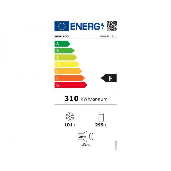 Whirlpool SP40 801 EU 1 Ψυγειοκαταψύκτης (400lt) Εντοιχιζόμενος (193.5x69x54.5)