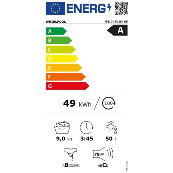 Whirlpool FFB 9469 BV EE Πλυντήριο Ρούχων (9kg) 1400 Στροφών