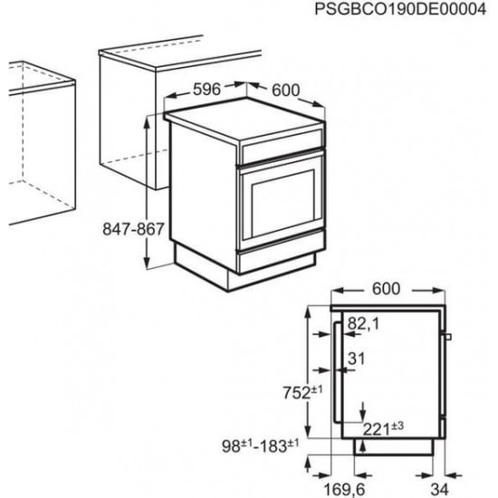 Zanussi ZCV 65030WA Κουζίνα (72lt) με Εστίες Κεραμικές (60cm) Λευκή A