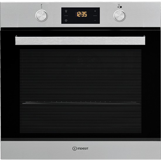 Indesit IFW 6841 JH IX Φούρνος (71lt) ,Turn & Cook, Click & Clean,Inox Α+,Βυθιζόμενοι,Τρόποι ψησ.10 (Αέρας, Αντιστάσεις, Grill)