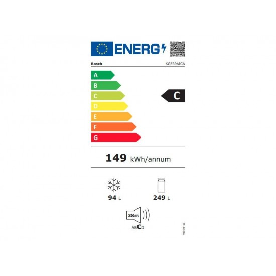 Bosch KGE39AICA Ψυγειοκαταψύκτης (343lt) Inox Low Frost (201x60x65)