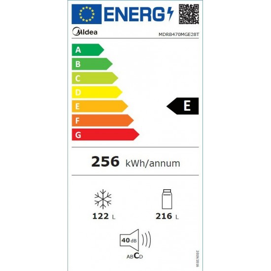 Midea MDRB470MGE28T Ψυγειοκαταψύκτης 338lt NoFrost Υ185.8xΠ59.5xΒ66εκ.