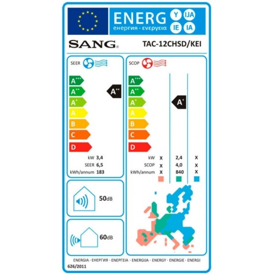 Sang TAC-12CHSD/KEI Κλιματιστικό Inverter 12000 BTU A++/A+