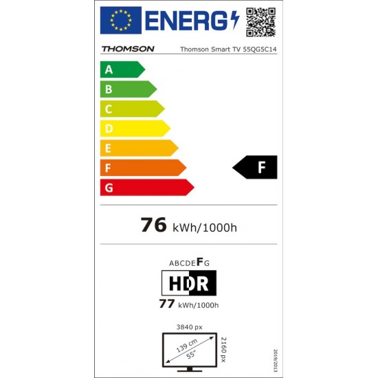 Thomson 55QG5C14 HDR Smart Τηλεόραση 55" 4K UHD QLED (2024)